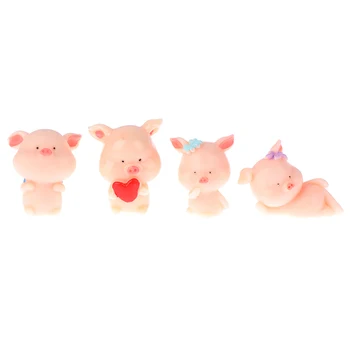 9pcs de zi cu Zi de Colectare Acasă Decor Gradina in Miniatura Figurine de Animale pentru Desktop Decor Drăguț de Porc Figura Jucarii Cadou Pentru Copii