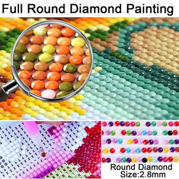 Peisaj DIY 5D Diamant Pictura Rundă Completă de Foraj Pietre Mozaic de Diamante Broderie Peisaj Villa Cross Stitch Decor Acasă