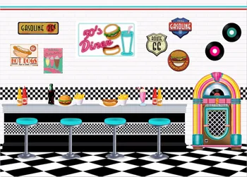 7x5FT Pub Bar Scaune de Restaurant Fast-Food Grease 50 De Restaurant Personalizat Photo Studio Background Fundal de Vinil 220cm x 150cm