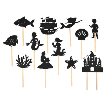 12pcs Basm Povestea Shadow Puppets Imaginația Sirena Jucării Educative pentru Copii de Proiecție Interesantă Artă Joc de Copil Jucării