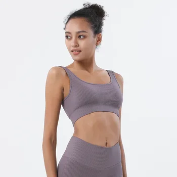 SOISOU 2 Buc/set Tricotate fără Sudură de Fitness Yoga Set pentru Femei Trening Sport trening Femei de Îmbrăcăminte, sală de Gimnastică Yoga 8 Culori