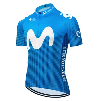 Movistar 2019 Ciclism Jersey Vara Curse de Ciclism de Îmbrăcăminte Ropa Ciclismo Maneci Scurte Biciclete mtb tricou Tricou Maillot Ciclismo