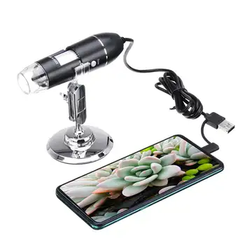 1600X Portabil 8 LED-uri de Lumină Reglabil Dimmer Practice de Mână Microscop timp Real de Tip USB-c Microscop Digital