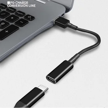 Tip C de sex Feminin la 4.0*1.7 mm DC Plug Convertor USB C PD E-Mark Chip Laptop Adaptor de Alimentare Conector de Încărcare Rapidă Cablu pentru Lenovo