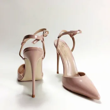 Keshangjia Tocuri inalte Sexy Pantofi de Vara pentru Femei Pompe Subliniat Toe Glezna Curea Cataramă Doamnelor Petrecere de Nunta Pantofi size34-44