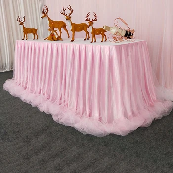 Organza tul fusta sifon de duș pentru copii de ziua masă de restaurant fusta matase de gheață de masă plinte pentru petrecerea de nunta banchet decor