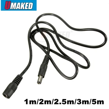 1 2 2.5 3 5meter mult DC cablu de extensie de sârmă de sex masculin la Feminin conector 5.5*2.1 mm Negru extinde sârmă conector pentru benzi de iluminat