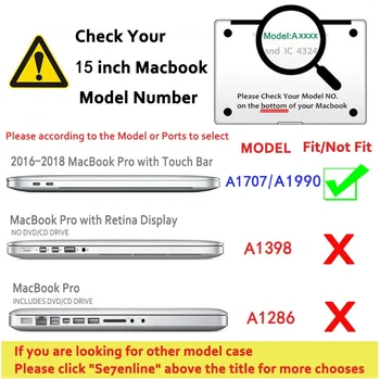 Atingere moale de Acoperire Coajă (cea Mai nouă Versiune) Greu mată Caz pentru MacBook Pro 15 inch A1707/A1990(2016-2018 MacBook Pro)