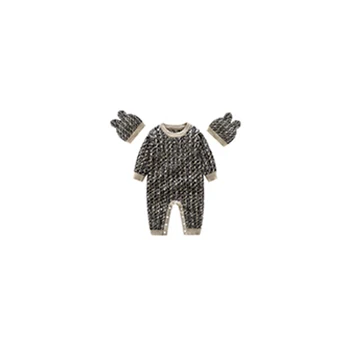 Noua moda de iarnă nou-născut haine tricot pulover litera f maneca Lunga pulover de bumbac copilul băiat fete Romper și pălărie seturi