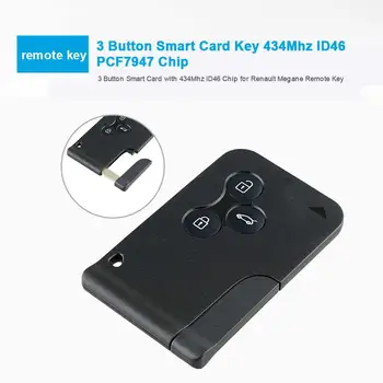 Universal 3 de la Distanță Buton Cheie Smart Card Cu 434Mhz Cip ID46 Electronice de Bord Pentru Renault Megane Cheie de la Distanță