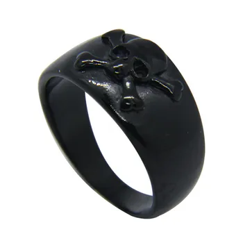1 buc Dropship Dimensiune 7-12 Aur Negru Craniu Inel 316L din Oțel Inoxidabil Moda Noua Biker Ring