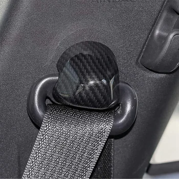 Interior auto Seat Centura de Siguranță Capac Ornamental de Turnare Decor Cadru pentru Ford Mustang+ Accesorii (Fibra de Carbon Cereale)