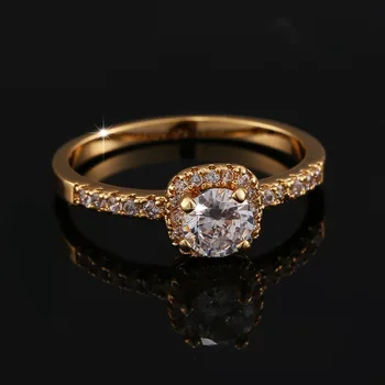 De lux AAA zircon bijuterii de nunta inele de logodna pentru femei de aur de cristal benzile de Moda Temperament Elegant de Bijuterii Întreguri