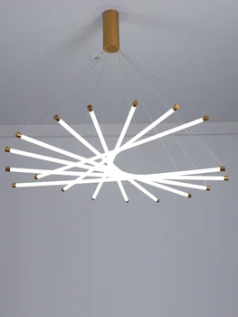 Creativ Tub cu LED-uri Lumina de 360 de Grade Moderne Candelabru Tavan Înalt Pandantiv Lampă de luat Masa Cameră Agățat Lumini Scara Droplight