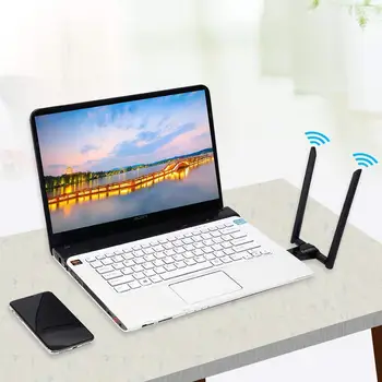 USB3.0 Adaptor WiFi AC 1200Mbps 5dBi Antena Dual Band 2.4 G/5G Mini Wireless placa de Retea WiFi Dongle pentru Desktop PC Laptop