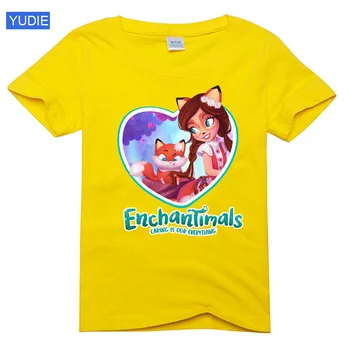 Drăguț Tricouri pentru Fete Enchantimals Tricou de Moda Copilul copil 2020 Vara Haine Copii Haine Copii Costum Copil de Sus