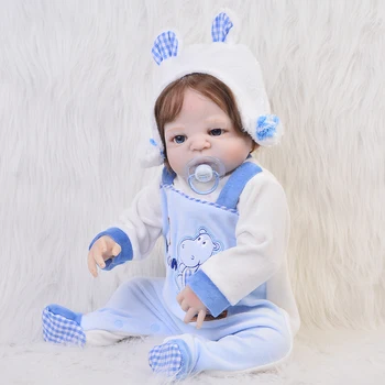 KEIUMI 23 Inch Full Silicon Renăscut Baby Dolls Realiste 57 cm Băiat Copil Jucării Pentru Copii Păpușă de Crăciun Cadouri de Ziua de nastere