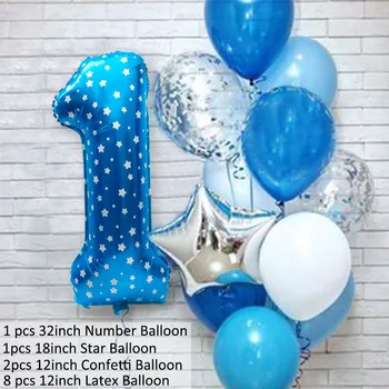 12pcs Folie Numărul Aer Baloane Latex Fată Băiat Ziua de naștere Partidul de Decorare pentru Copii Albastru Roz 1 2 3 4 5 6 7 8 9 Ani Aniversare