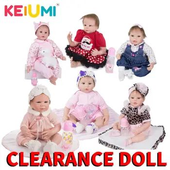 KEIUMI Clearance-ul Papusa Reborn Păpuși de Corp din Bumbac Realiste Nou-născut Renăscut Baby Girl Doll Mohair Copii Cadou de Ziua Aleasa de Jucărie