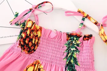 Rochie de fete pentru Copii Haine Sundress Copil Costum de Ananas Plajă de Vară Boem Copil Rochii pentru Fete Umăr Haine mai Puțin