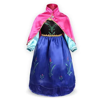 Fete Anna Elsa Rochie Copii Halloween-Costum Printesa cu Peruca Copii Elza Regina Zăpadă de Crăciun, Petrecere de Carnaval Haine de Lux