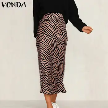 2021 VONDA Zebră de Imprimare Fuste Femei Partid Clubwear Casual Scurt de Îmbrăcăminte pentru Femei Elegante Direct Moale Fuste Largi Petrecere Fusta