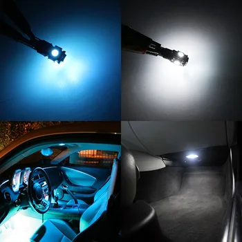 Edislight 10buc Gheață Alb Albastru Canbus LED Lampă Auto Becuri Pachet de Interior Kit Pentru 2006-2010 Mazda 5 Harta Dom Portbagaj Lumina Placa