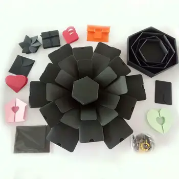 Hexagon Surpriză Explozie Cutie de Cadou DIY Album Foto Album de Memorie Dragostea Prietena Ziua de nastere Pentru Valentine Cadou de Nunta 1buc