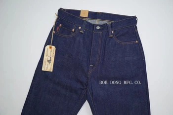 BOB DONG 16oz Regulat se Potrivesc brodură Blugi Vintage de Îmbrăcăminte Rigidă Pantaloni pentru Bărbați