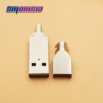 500Sets DIY USB 2.0 de sex Masculin 5pin Conector Coada Portul de Încărcare Sudare de Metal USB de sex Masculin Soclu