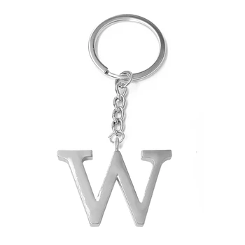Noi de Mari dimensiuni, din metal placat cu rodiu cu litera W farmec breloc pentru alfabetul englez cuvânt DIY pandantiv lanț cheie personalizate