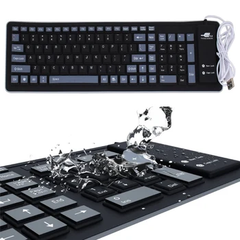 103 Taste Pliabil din Silicon Tastatură USB cu Fir Gaming Keyboard pentru Laptop/Calculator Flexibil Roll-Up Gel de Siliciu Tastatura de Praf