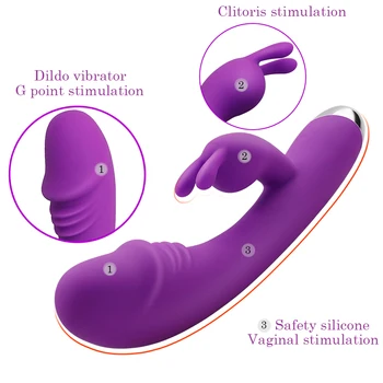 Rabbit Vibrator 10 moduri de G Spot Vagin Șoc Sex Produsul USB Reîncărcabilă Femeie Masturbari Penis artificial Vibratoare jucarii Sexuale pentru femei