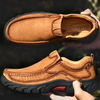 2020 Nou de Înaltă Calitate pentru Bărbați pantofi din Piele Pantofi Casual rezistent la apa Pantofi de Lucru Vacă Mocasini de Piele Plus Dimensiune 38-46