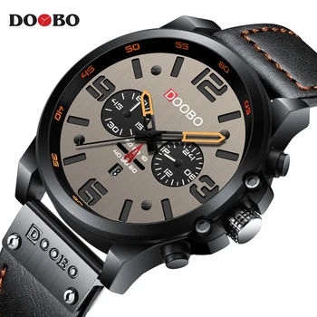 DOOBO Mens Ceasuri de Lux de Top de Brand Sport Impermeabil Ceas 8314 Cuarț Militară din Piele Relogio Masculino D043