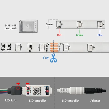 Bluetooth LED Strip Lumini 20M RGB 5050 SMD Panglică Flexibil Impermeabil LED 5M 10M Bandă Diode 12V DC Control
