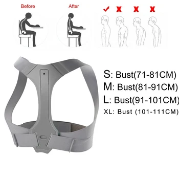 Tcare 1buc corset Corector de Postura Suport Reglabil Bretele Imbunatateste Postura Oferă Suport Lombar Inferior, Dureri de Spate Superior