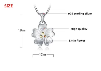 Argint 925 Noua Moda Floare Pandantiv Coliere pentru Femei Lant Cutie de Bijuterii Cadou en-Gros Picătură de Transport maritim