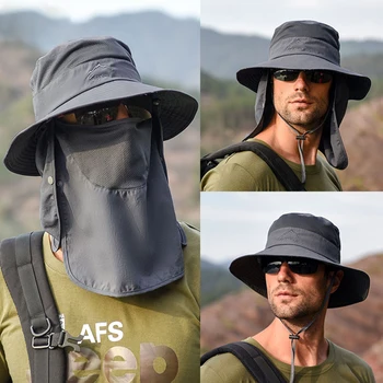 Pălărie pentru bărbați Pescuit Soare Capac Protector UV de Protecție Față, pe Gât, Capac de Protectie solara Sport în aer liber, Drumeții, Pescuit Pălării