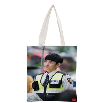 Noul sosit personalizate KPOP Jung Hae In imprimate panza tote sac femei geanta de plaja geanta de voiaj portabil geantă de cumpărături