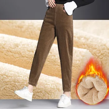 2020 Toamna Iarna Harem Pantaloni Cald Femeilor Gros de Catifea Pantaloni Casual Femei Vrac Solid de Cauzalitate pantaloni de Trening Pantaloni M-4XL