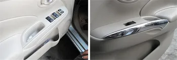Auto styling mânerului Interior al Portierei tapiterie interior mânerul ușii se Potrivesc pentru Nissan Versa sunny latio 2011-abs cromat 4buc / set