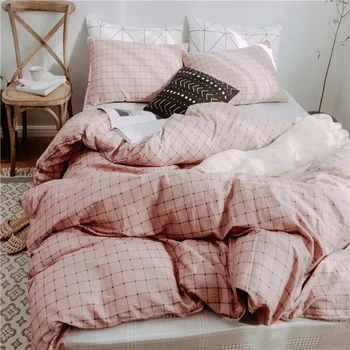 Set de lenjerie de pat din bumbac Leopard carouri Stil Simplu carpetă acopere, plat foaie de lenjerie de Pat Set de Iarna Full, Regele Twin Queen cu față de pernă