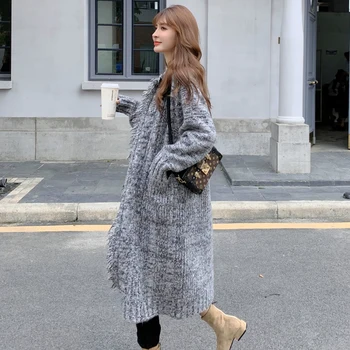 Cardigan supradimensionat femei femei pulovere de iarnă haina plus dimensiune tricotate lungi haine de toamna-coreean toamna 2020 femei maneca lunga