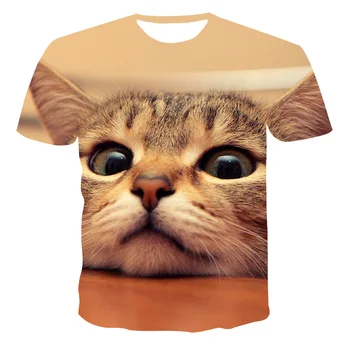 Vara nou stil pentru bărbați și femei casual T-shirt de imprimare 3d de animale drăguț pisică moda cămașă cu mânecă scurtă xxs—6XL
