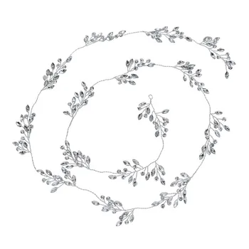 Strălucire De Argint Culoare Cristal Par Mireasa De Viță De Vie Femei Bentita Handmade Florale Nunta Bucată De Păr Accesorii