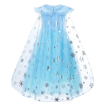 Fete Elsa Dress Up Costum de Printesa pentru Copii Sequined fără Mâneci Snow Queen Nunta Rochie cu Pelerina Detasabila Fata Rochie de Petrecere