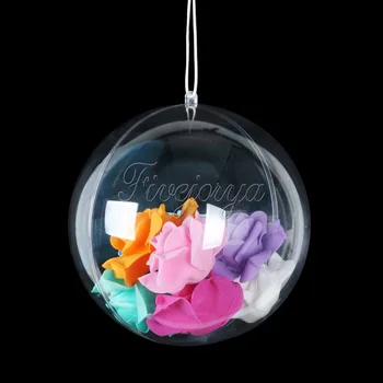 20buc Design Romantic Decoratiuni de Craciun Minge Transparent Poate Deschide de Crăciun de Plastic Clar Fleac Ornament Cadou Cadou