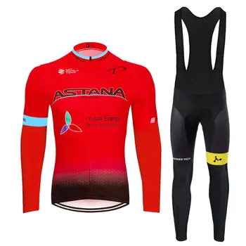 2019 Noi Echipamente de Ciclism Astana Jersey 20D Gel Pad Pantaloni Biciclete MTB Costum Termic Ciclism Îmbrăcăminte de Uzură