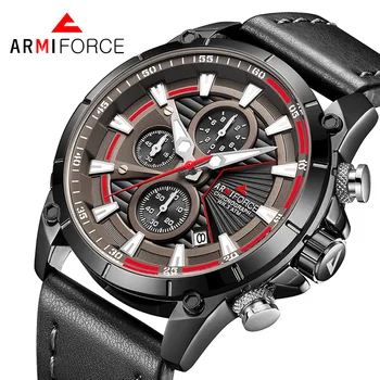 ARMIFORCE Mens Ceasuri de Top de Brand de Lux Cuarț Ceas pentru Bărbați Calendar Piele Militară Sport Impermeabil Ceasuri Relogio Masculino